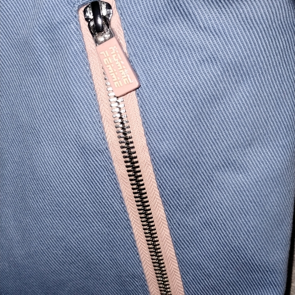 🔥NWT Homme-Femme Denim Blue Jacket with Lt Blue Quilted Satin Inner - Picture 4 of 5